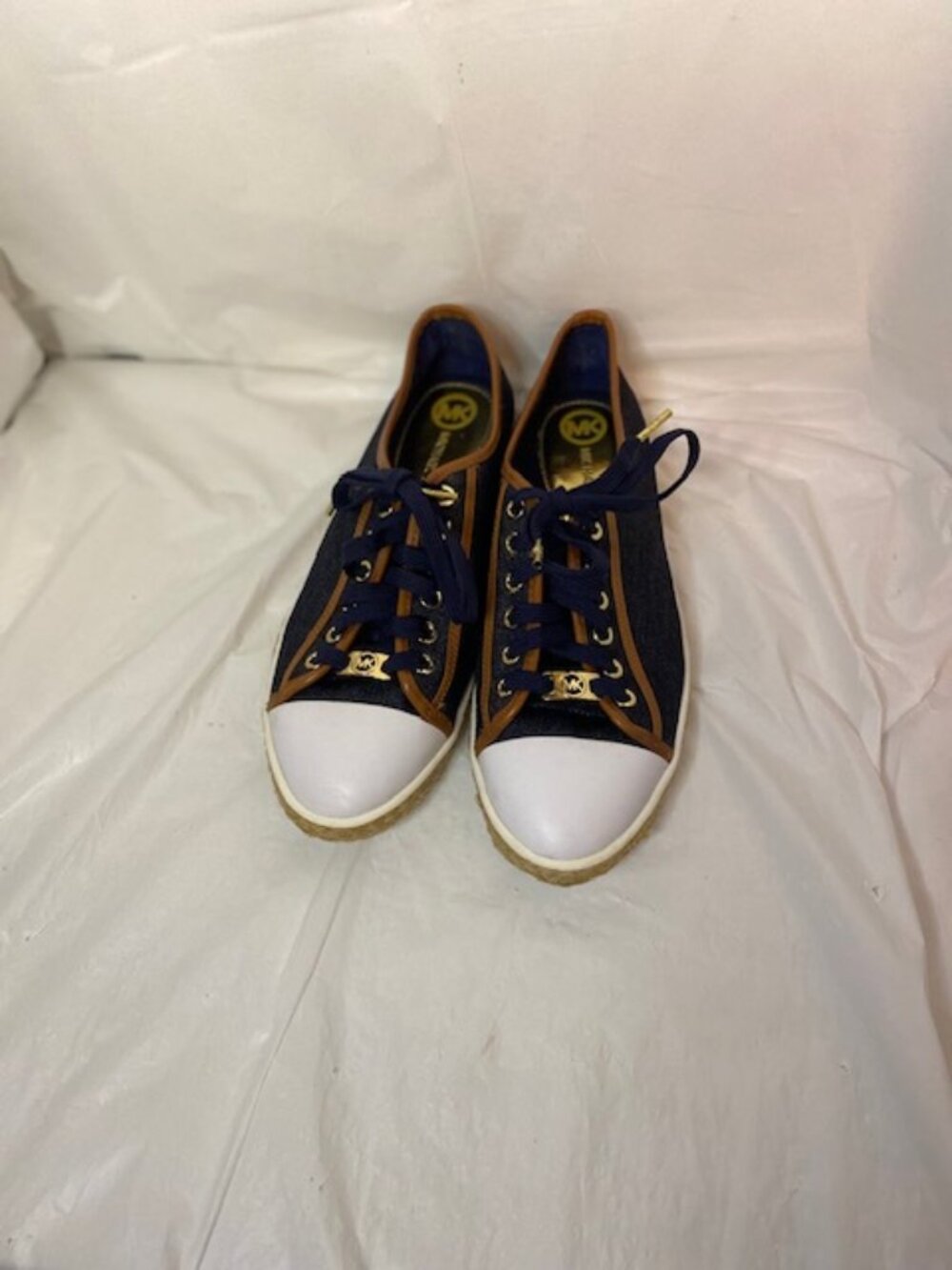 MICHAEL Michael Kors Kristy Denim Espadrille Lace-Up Sneakers - Size 9.5M